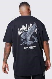 OVERSIZED LIMITED EDITION EAGLE PRINT T-SHIRT - BLACK | Shrits