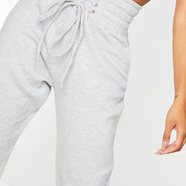 SHAPE GREY CORSET DETAIL WIDE LEG JOGGERS | Activewear